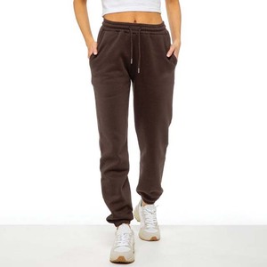 <b>Women's</b> Brown Drawstring Waist <b>Loose</b> Fit Casual Jogger Pants Terry Knit Cuffed <b>Trousers</b> - Product Image 2