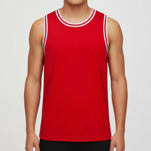 Débardeur côtelé slim fit pour homme, extensible, décontracté, pour l'été, débardeur de musculation, vêtements de sport, coupe ample, avec impression de logo - Product Image 3