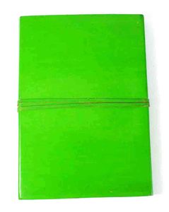 Handmade Recycled Cotton Paper <b>A5</b> <b>Diary</b> Acid-Free Green Wood Leather Bound Soft Cover Glue Binding Camelon Exports for Students - Product Image 4