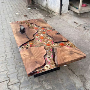 Mesa Floral de Resina Epoxi Personalizada, Mesa de Arte Botánico Hecha a Mano, Flores Reales en Resina Transparente, Decoración Elegante para el Hogar, Inspirada en la Naturaleza - Product Image 1