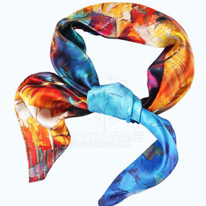 Custom Printed <b>Silk</b> Scarf With Soft Fabric Elegant Look For <b>Head</b> And Neck <b>Wrap</b> Fashion Accessory For All Season Wear <b>Silk</b> Scarf - Product Image 2