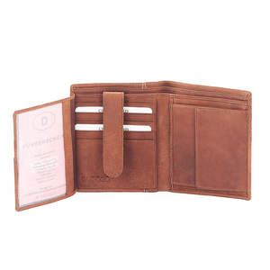 Royaa Vintage Men's Genuine Leather Short <b>Wallet</b> Open Closure Multi-Function <b>RFID</b> <b>Blocking</b> PVC Lining 5 Inch - Product Image 4