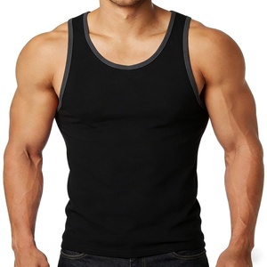 MILIENZ SPORTS APPAREL Camiseta sin mangas para hombre con bloques de color, cuello alto, transpirable, de punto, 100% algodón, formal, estampado de leopardo, azul, ODM - Product Image 1