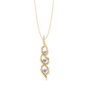 Collier pendentif personnalisé à trois pierres en diamant de laboratoire, bijou de fiançailles élégant pour femme, cadeau pour occasion spéciale - Product Image 4