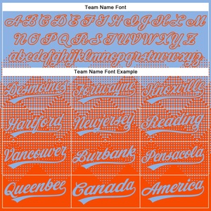 Camiseta de Softbol Azul y Naranja con Diseño Ombre, Ligera, Deportiva, con Logotipo, Nombre y Número Personalizados - Product Image 4