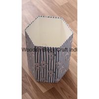 Poubelle élégante hexagonale pliable en coton et carton, faite à la main, imprimée, pour usage intérieur/extérieur, rue et bureau