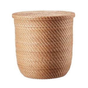 Sustainable Handmade Natural Rattan Jute Yarn <b>Storage</b> Basket Set Circle Shape Modern Multi Use Woven Organizer for Home Decor - Product Image 2
