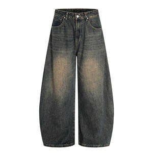 Pantalon Baggy en Coton Mi-Lourd pour Hommes, Jean Oversize en Denim Séchage Rapide, Bas de Tenue Durables Tendance Streetwear, Conception Personnalisée Marque Privée - Product Image 2