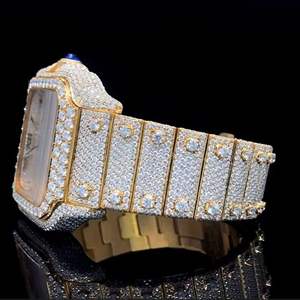 Reloj de Joyería Hip Hop con Diamantes Moissanite Cultivados en Laboratorio, Corte Redondo VVS, Correa de Goma, Reloj Mecánico Hecho a Mano - Product Image 2