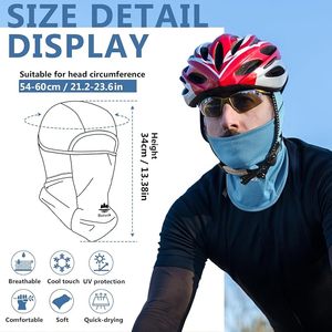 Black and Blue Breathable Balaclava Sun protection for Face and Neck Windproof Adjustable Unisex Hood for Ski Cycling Outdoor - Product Image 6