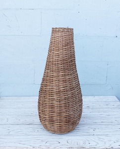 Long Neck Rattan Vase For Living Room <b>Table</b> Decor And Elegant Indoor Flower Arrangement Styling Handcrafted From India - Product Image 1