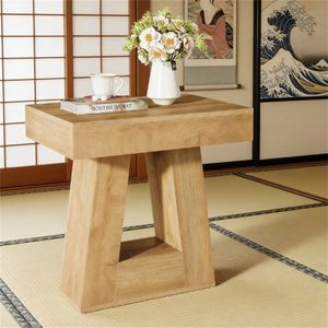 Modern Trapezoidal Base <b>Side</b> <b>Table</b> Contemporary Nightstand or <b>Sofa</b> <b>Table</b> with Stylish Tea <b>Table</b> Design - Product Image 2