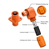 2 pièces Connecteur d'alimentation à broche en cuivre, borne à sertir monobrin haute tension 150A DC 600V, pour applications PC et stockage d'énergie