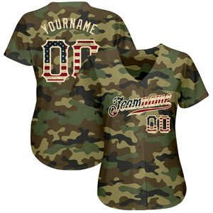 Custom Camouflage Baseball Jersey Button Down Sports Jersey Short Sleeve Team Uniform Shirt Personalized Name Number - Product Image 4