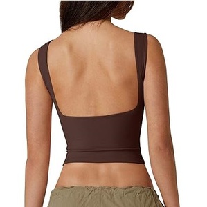 Camiseta sin mangas de la mejor calidad, top sexy deportivo con espalda descubierta, camisetas cortas transpirables ajustadas para chicas. - Product Image 1