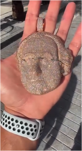 Colgante de Cadena Personalizado con Moissanita de Corte Brillante, Diamantes Engastados, Plata 925, Chapado en Oro, Estilo Hip Hop, Colgantes y Dijes Unisex - Product Image 3