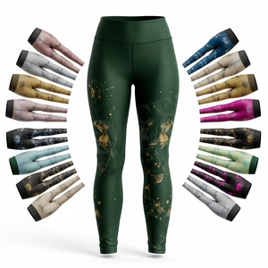 Leggings Deportivos de Cintura Alta, Negros, Estampados, Ligeros, Cómodos para Yoga, de Poliéster de Alta Calidad, Pantalones de Compresión para Gimnasio y Running - Product Image 1