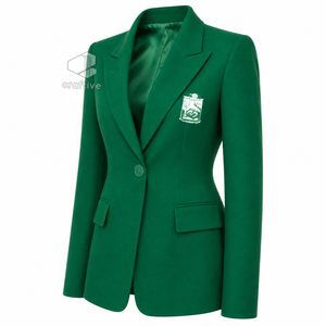 Blazer pour femme Iota Phi Lambda à simple boutonnage, brodé, à revers crantés, veste de costume ajustée pour le bureau et les affaires, tenue de travail formelle - Product Image 2