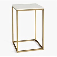 Table basse carrée en fer de style industriel moderne avec plateau en marbre, de haute qualité, taille personnalisable, meubles pour la maison, salon, chambre à coucher