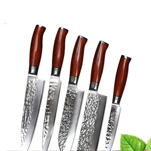 Professional 5-Piece Damascus Steel Handmade Chef Kitchen <b>Knives</b> Plastic Handles Drop Point <b>Blade</b> OEM Customizable-MS Enterprise - Product Image 2