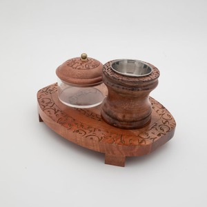 Quemador de Incienso de Madera de Mango con Grabado Láser, Soporte Aromático con Tarro de Almacenamiento para Fragancia del Hogar - Product Image 2