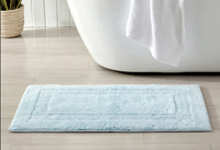 Tapis de bain rectangulaire en coton tufté super absorbant, réversible, multicolore, doux, lavable en machine, pour la maison et l'hôtel