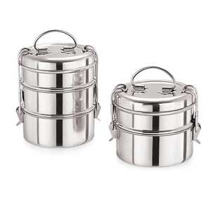 >3 Tier Rectangle Stainless Steel Stackable Bento <b>Box</b> <b>Set</b> Leak-Proof Dishwasher Safe Eco-Friendly High Capacity - Product Image 2