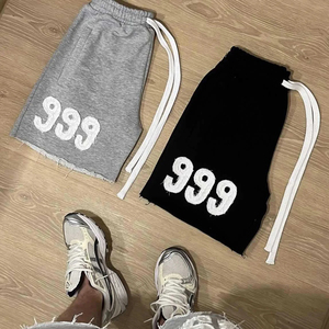 new arrival high quality Premium Cotton French <b>Terry</b> Shorts With Applique Embroidery Distressed Streetwear Shorts <b>Bulk</b> Supply - Product Image 1