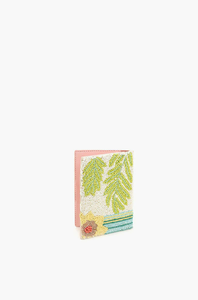 Funda para Pasaporte Hecha a Mano con Cuentas de Palmera, 100% Algodón, Base Rosa, Motivo Amarillo Limón, Texto AMALFI, Accesorio de Viaje para Exteriores - Product Image 3
