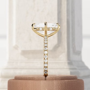 Anillo de Compromiso Elegante con Diamante Cultivado en Laboratorio, Corte Esmeralda, Estilo Art Deco, 4 Quilates, Oro 14k/18k, Certificado IGI, para Mujer, India - Product Image 4