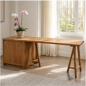 Escritorio de Estudio u Oficina de Diseño Moderno en Madera de Teca, Resistente y Duradero, Apto para la Sala de Estar, Ecológico, Colores Personalizables, Gran Venta - Product Image 3