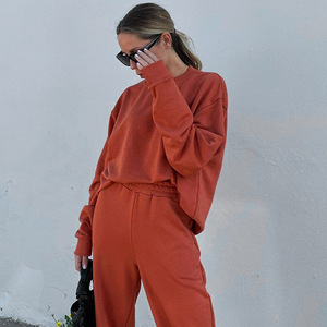 Chándal Urbano con Capucha para Mujer, Diseño de Alta Gama, Patrón Sólido, Transpirable, Ligero, 100% Algodón, Ropa de Invierno, Personalizable, OEM - Product Image 2