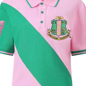Camiseta Polo AKA Pink Premium 08 para Mujer, con Letras Griegas Bordadas, Cuello Clásico, Manga Corta, Informal, Tejido de Alta Calidad y Comodidad - Product Image 6