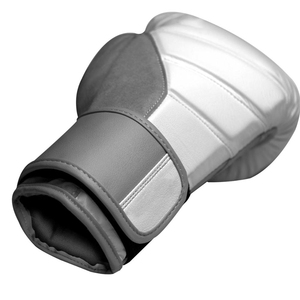 White PU Boxing Gloves with Lace-up Wrist Closure Hand Grips for Outdoor Adult Training Gear - Product Image 1