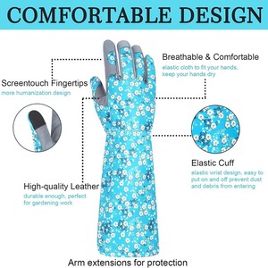 Guantes Largos de Cuero Ecológico Transpirable Personalizados, Resistentes a Espinas, Compatibles con Pantalla Táctil, para Jardinería y Poda, para las Cuatro Estaciones - Product Image 3