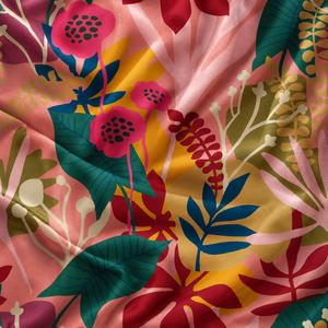Tela de Terciopelo Viscosa 100% Orgánica con Estampado Floral, Suave, Ecológica, de Secado Rápido, Ligera, 120GSM, para Ropa de Cama, Ropa, Toallas de Playa - Product Image 1