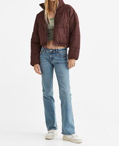 Long Sleeve crop top Water Resistant Breathable Eco-Friendly Dyed Cotton Wholesale Women's Winter Streetwear Puffer <b>Jackets</b> - Product Image 2