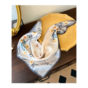 Luxury Lightweight 100% Silk Digital Printed <b>Scarfs</b> Square Silk Bandana Modern Custom Silk <b>Scarfs</b> Hijabs For <b>Women</b> - Product Image 2