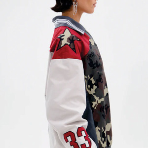 Jersey de Fútbol Americano con Estampado de Camuflaje para Mujer, Estilo Urbano, Manga Larga, Cuello Polo, Ropa Deportiva, OEM, ODM, Venta al Por Mayor, Personalizable - Product Image 4