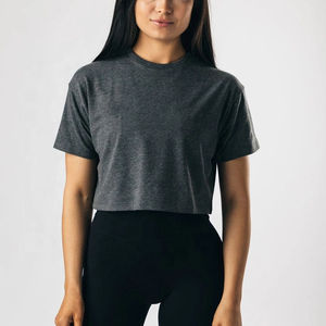 Women's Crew Neck Short Sleeve Solid Color Knitted Jersey T-Shirt Casual Regular Fit Summer Breathable Zipper 100% Cotton <b>Blue</b> - Product Image 6