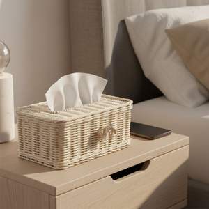 Boîte à mouchoirs en rotin artisanal - Product Image 5