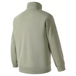 Men's Light Blue Half <b>Zip</b> Knitted <b>Sweater</b> Regular Fit Solid Color Casual Stand Collar Polyester / Cotton Anti-Shrink Breathable - Product Image 2