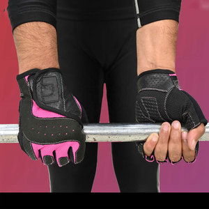 Padded Palm <b>Half</b> Finger Weightlifting Gloves Anti <b>Slip</b> Fitness Training Gloves Gym Workout Mitts Comfortable Grip Protection - Product Image 5