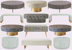 Mesa con Incrustaciones de Hueso de ILAHI, Diseño Moderno con Detalles de Ágata, Almacenamiento Portátil, Muebles para el Hogar - Product Image 6