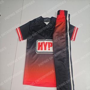 Uniforme de baseball personnalisé pour homme, 100 % polyester, uni, col en V, manches courtes, fermeture à boutons réglables, évacuation de l'humidité - Product Image 3