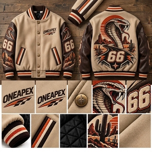 Men's <b>Jacket</b> Baseball <b>Letterman</b> <b>Jacket</b> Wool Body Leather Sleeves Embroidered Design Team Bomber <b>Jacket</b> - Product Image 4