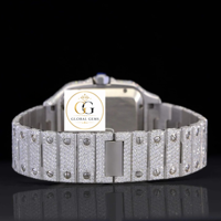 Premium-Qualität Neue Schwarze Vereiste Mossinate-Diamant Automatische Mechanische ETA-Uhr Analog 5BAR Wasserdicht Unisex