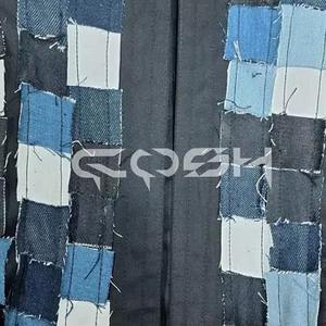 Corset en jean patchwork en gros |   Top bustier en jean sans bretelles - Product Image 4