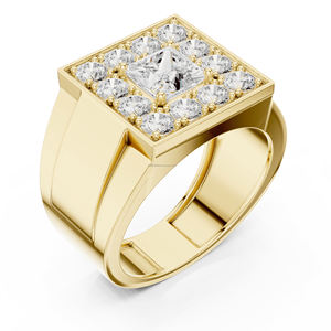 แหวนประดับมุกชุบทอง14k ประดับลายเปลวไฟของ Riza สำหรับผู้ชาย - Product Image 6