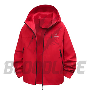 เสื้อแจ็คเก็ตมีฮู้ดกันลมสีดำสำหรับผู้ชาย แบรนด์ Bloodline แขนยาว เหมาะสำหรับใส่กลางแจ้งในฤดูหนาว - Product Image 3